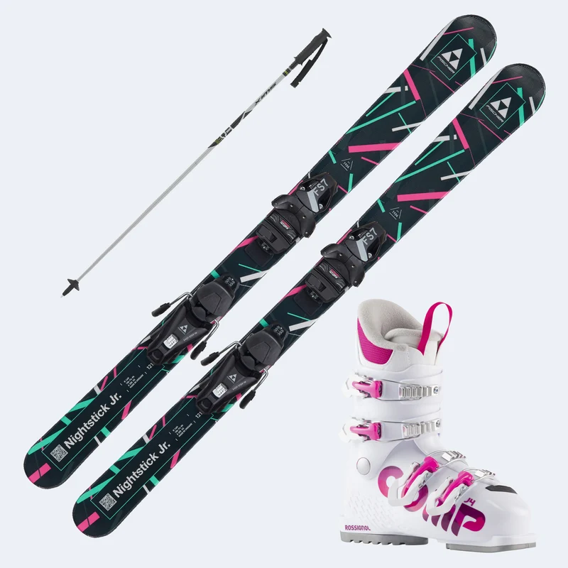 2026 Fischer Nightstick Skis with Comp J Boots and Poles