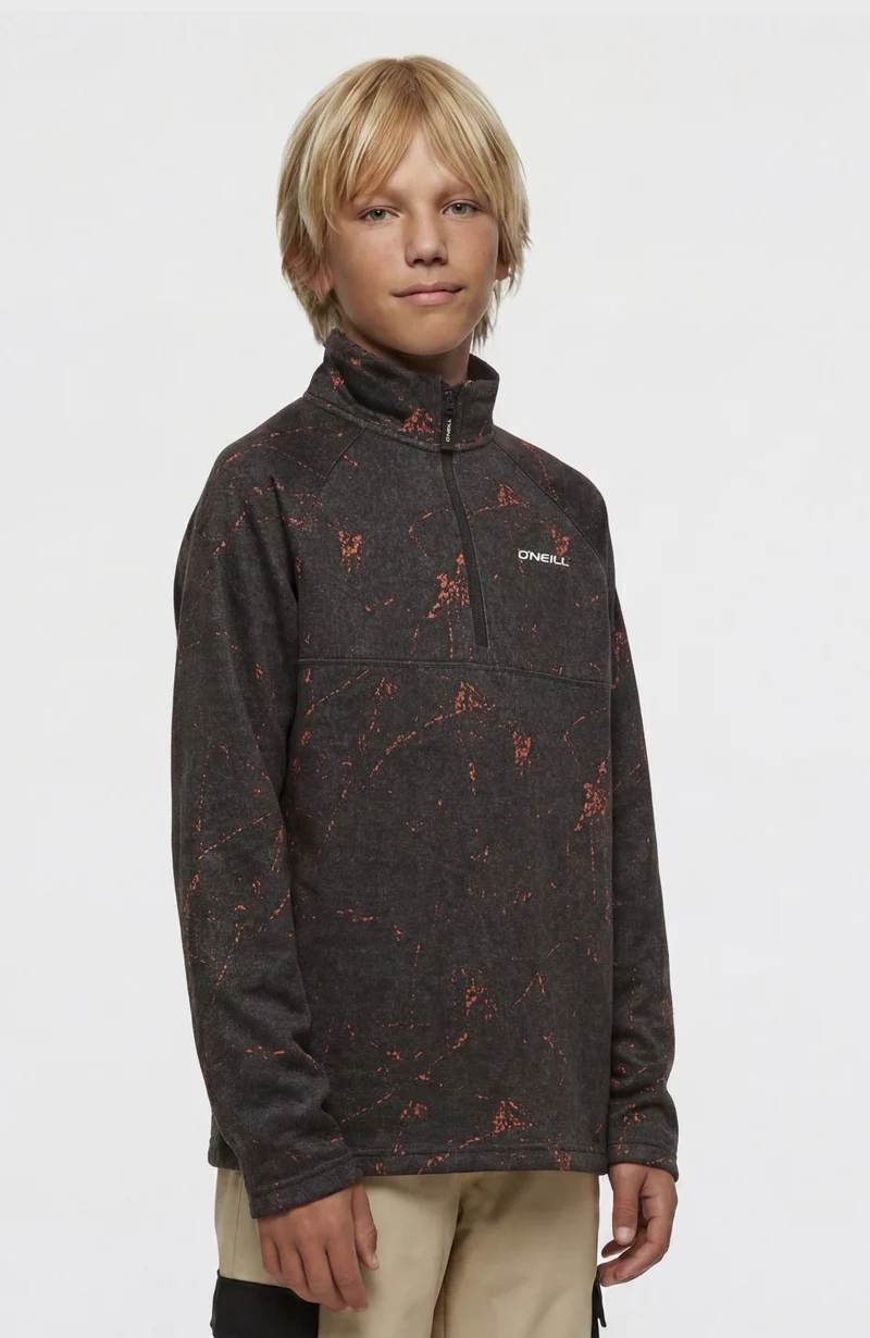 FWC'Cruz Printed Half-Zip fleecetrui | Black Basalt