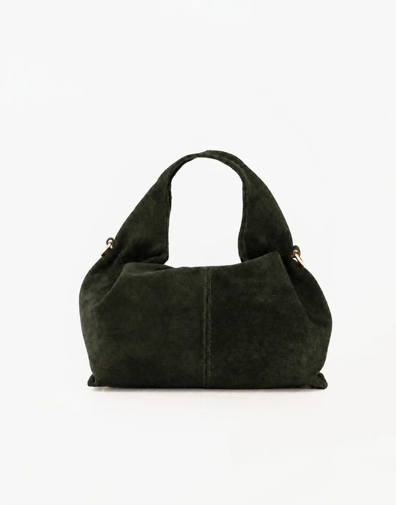 Army Groene Suede Ronde Schouder - Tas