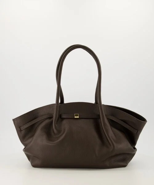 Zwarte Grote Leren Shopper - Tas