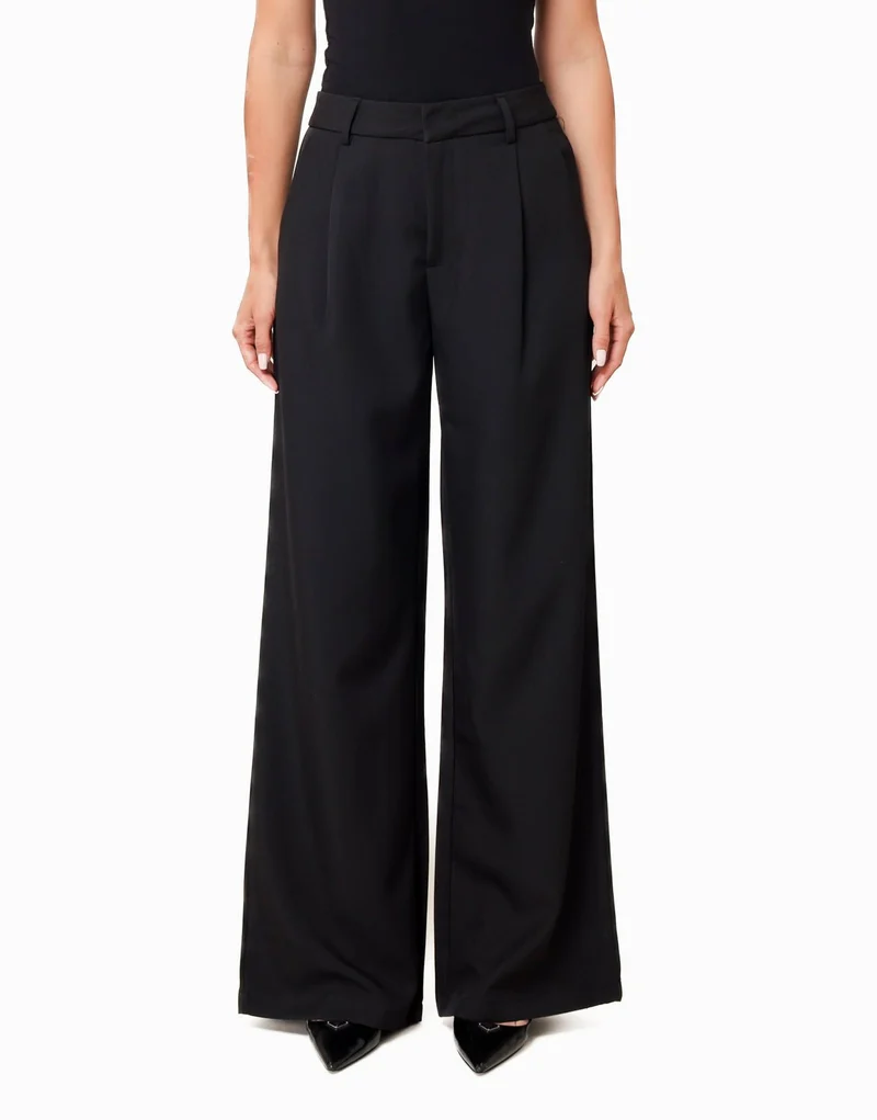 Zwarte Classic Wijde Rechte - Pantalon