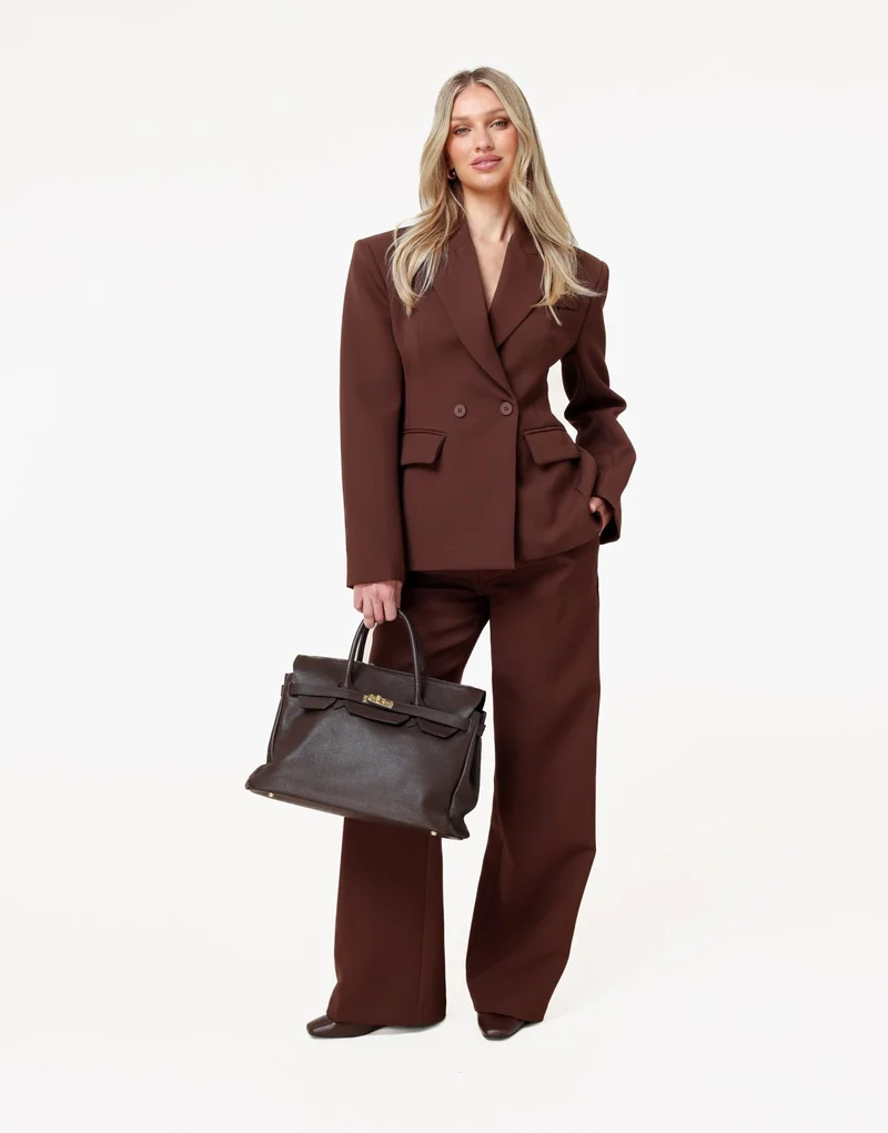 Bruine Premium Detail Blazer - Set