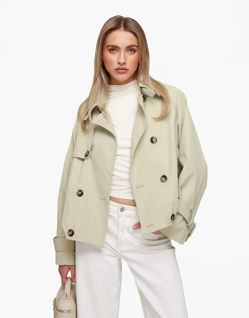 Licht Khaki Trench Bomber - Jas