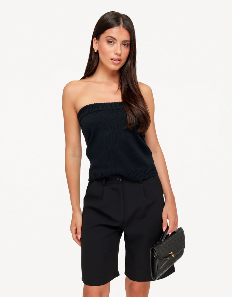 Zwarte Gebreide Tube - Top