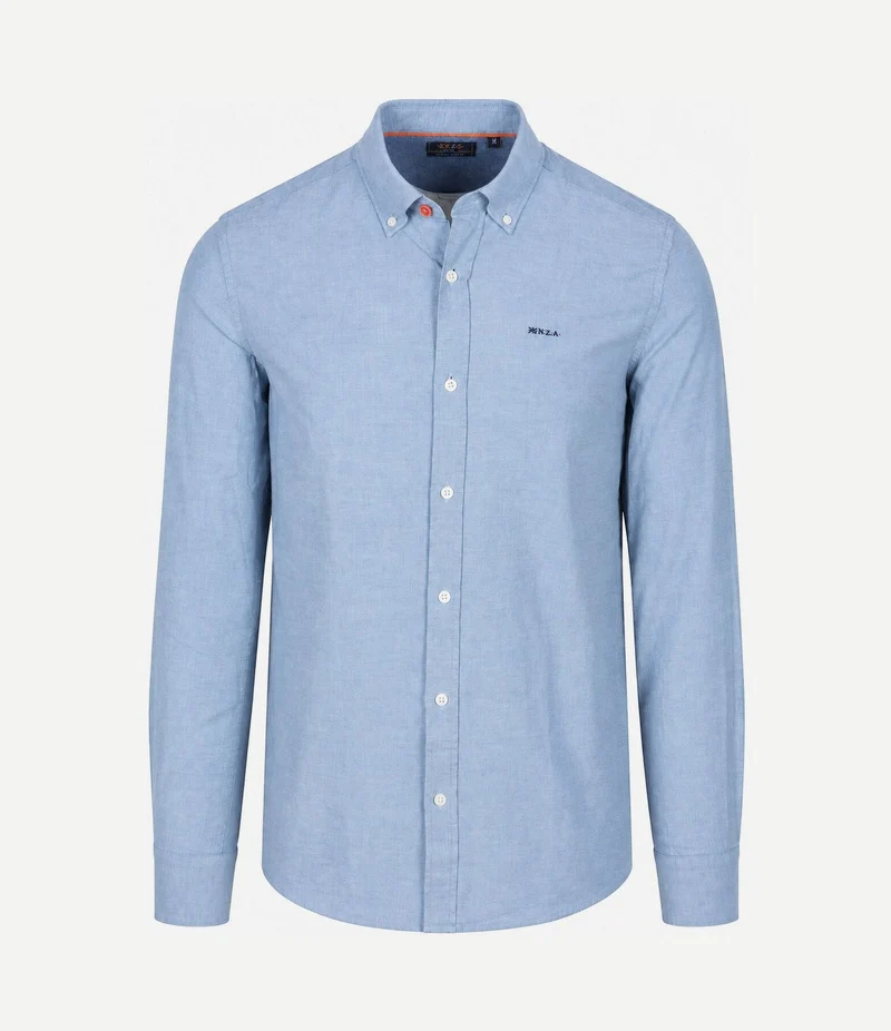 Overhemd bd barn twill blauw