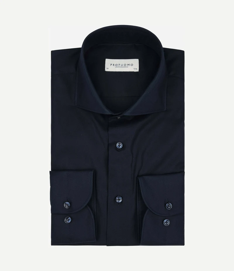Supima overhemd donkerblauw