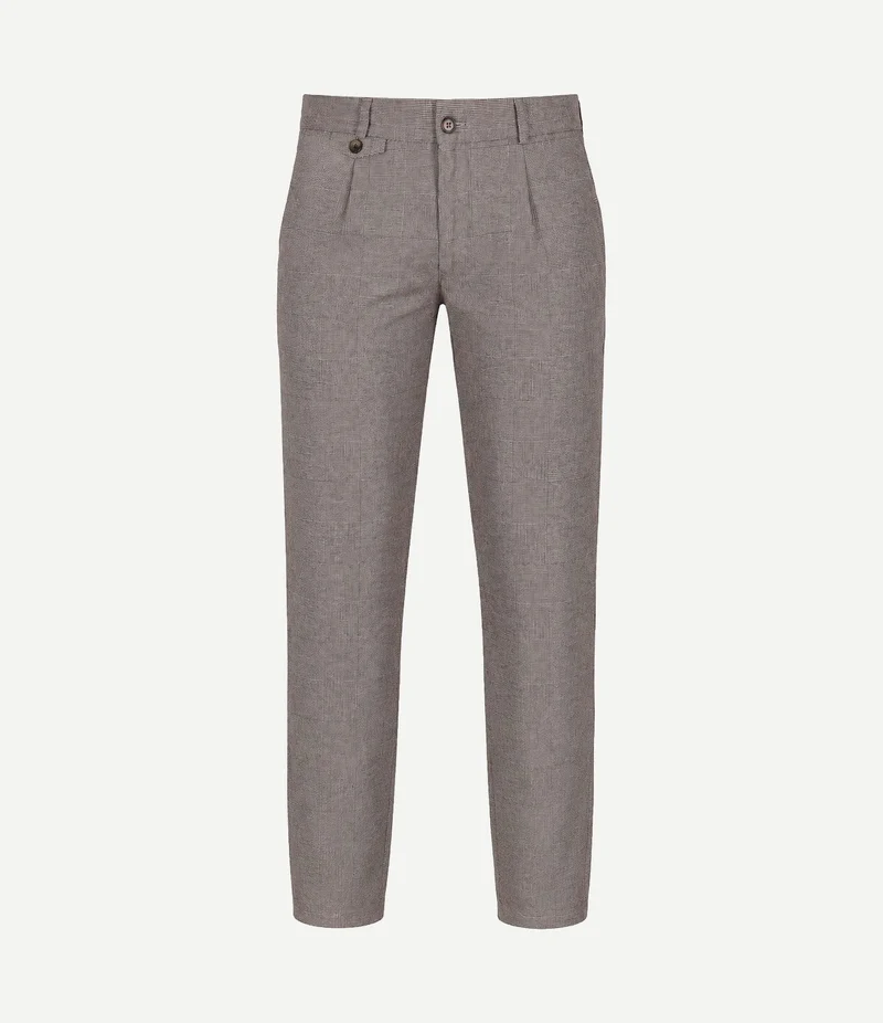 Chino Pico pleat check sand