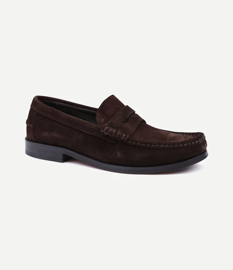 Penny loafers suede bruin