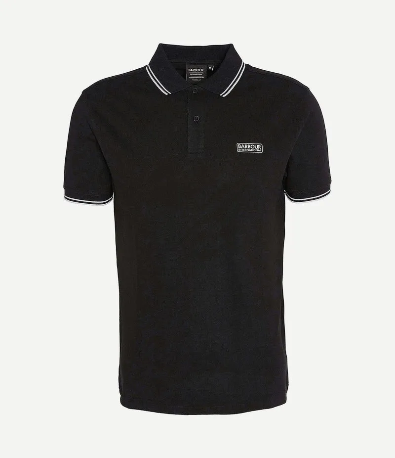 International piqué poloshirt evan tipped zwart