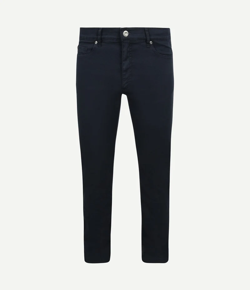 Broek 5-pocket johnson waffle donkerblauw