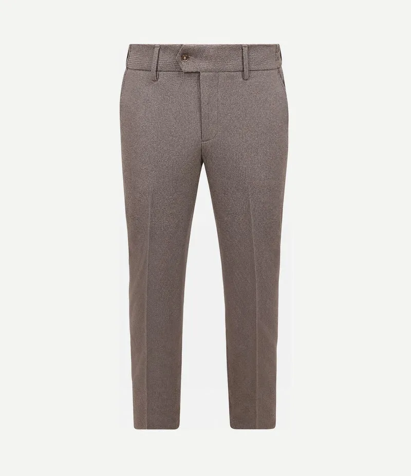 Aiden pantalon houndstooth tabacco