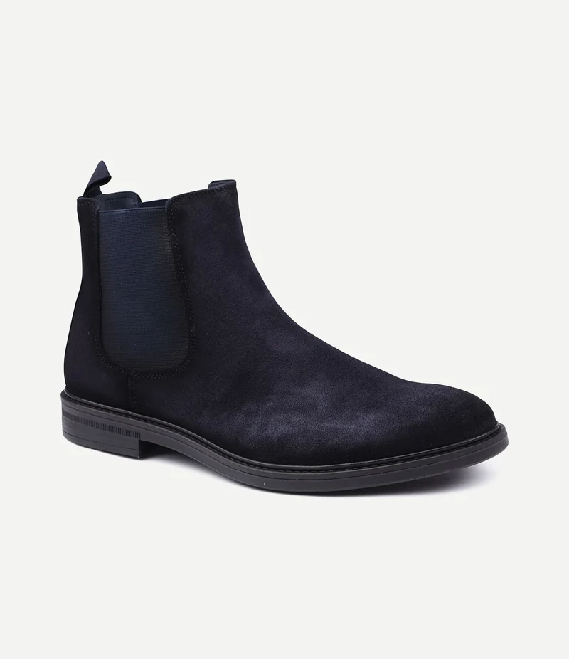 Chelsea boot suede donkerblauw