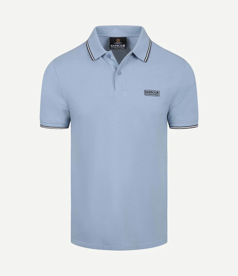 International piqué poloshirt evan tipped blauw