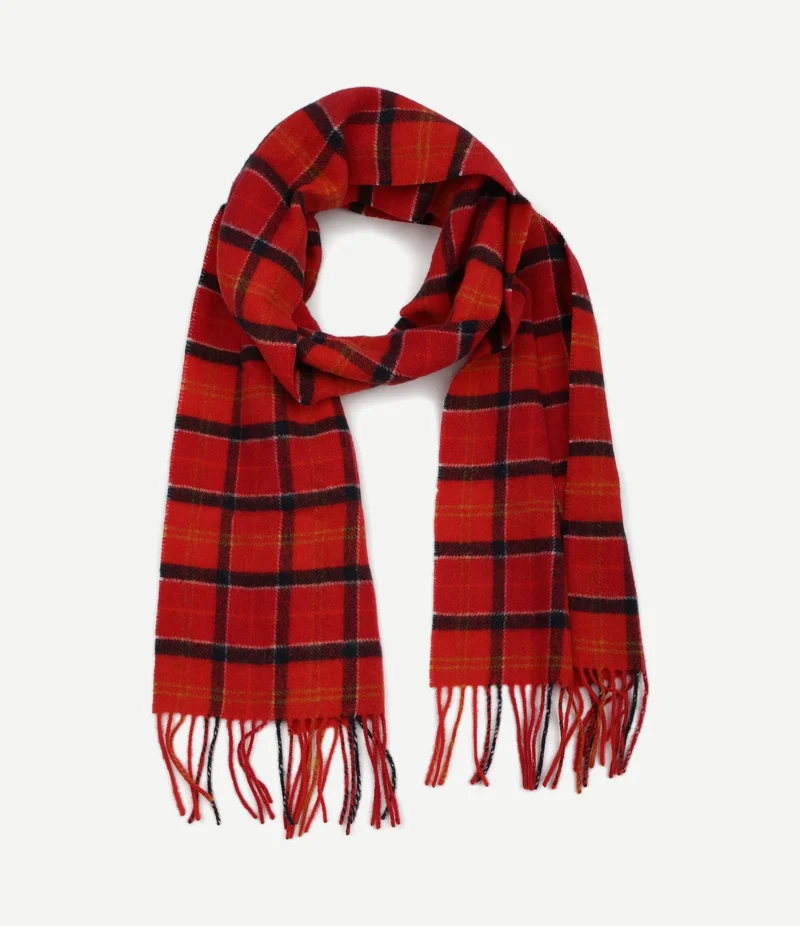 Sjaal tartan lamswol rood