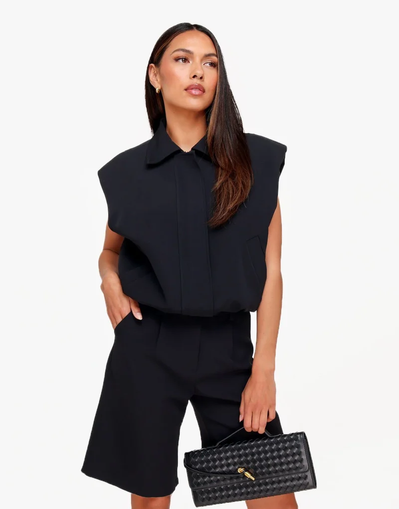 Zwarte Edit Schouder Pads - Set