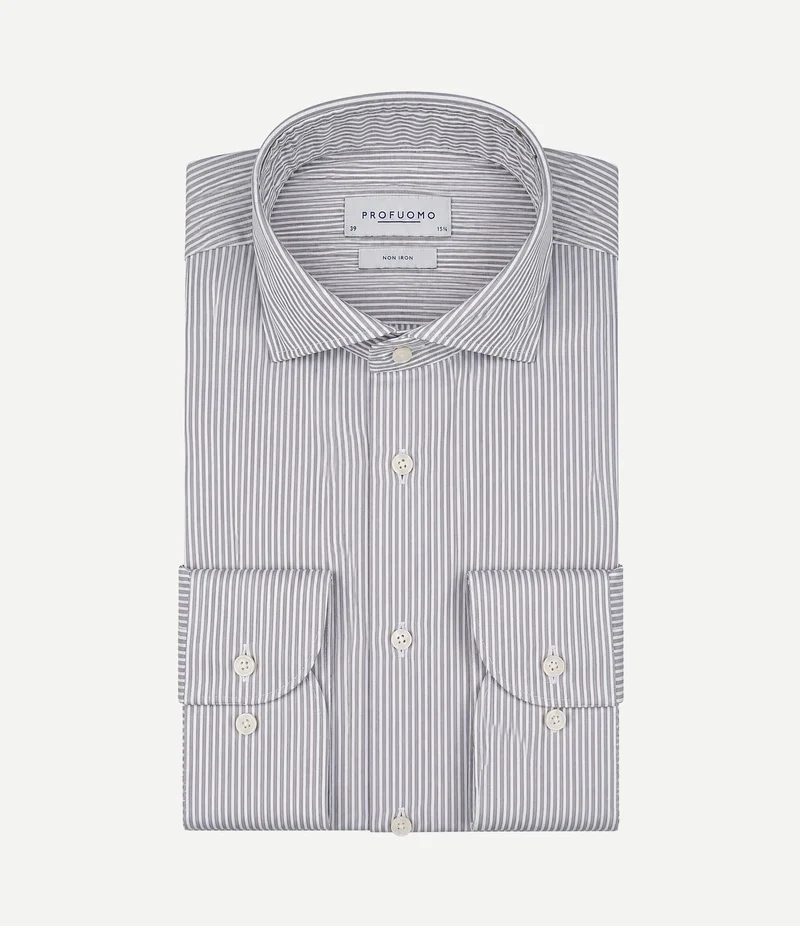 Twill overhemd strepen groen