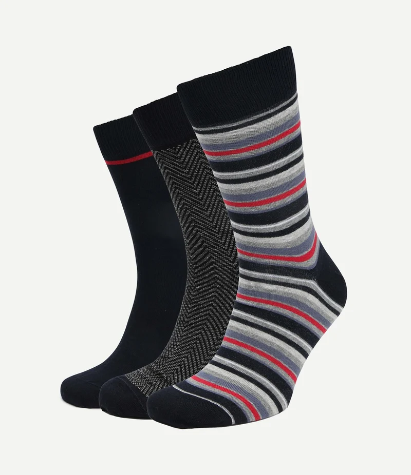 Sokken (3-pack) print donkerblauw multicolour