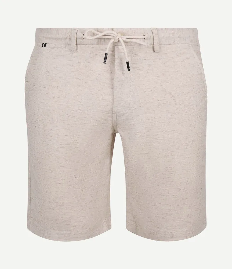 V11 short linen blend beige