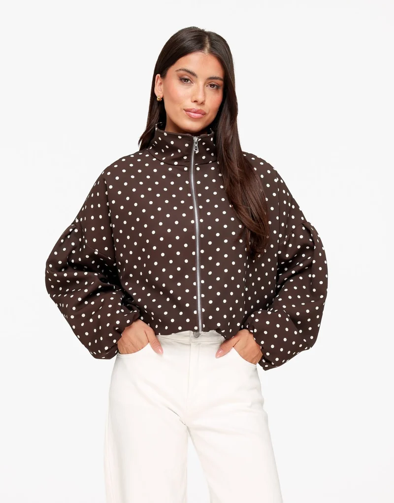 Bruine Polkadot Oversized - Jas