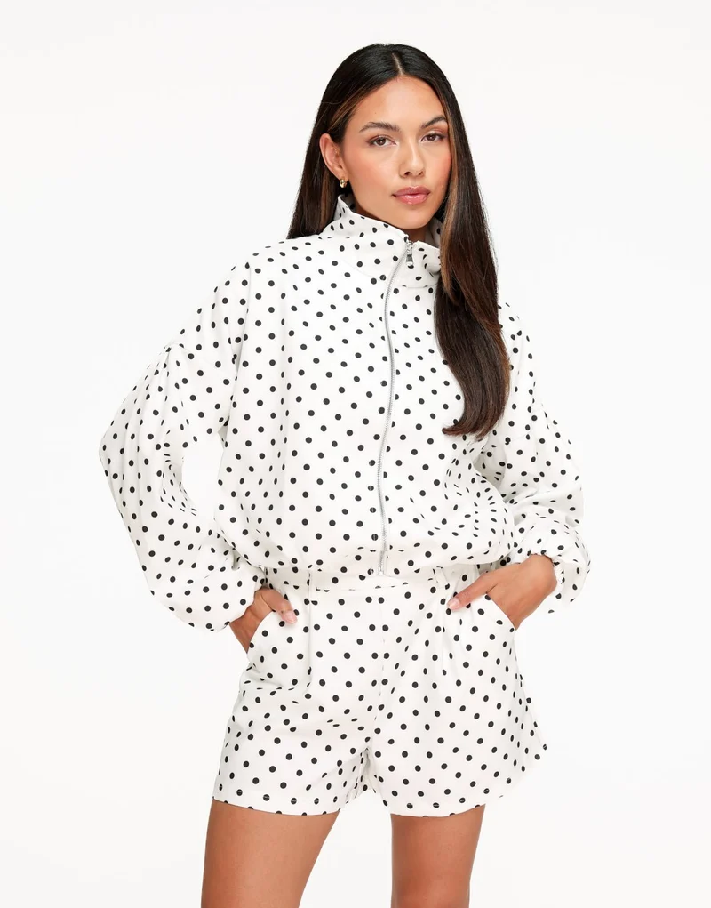 Witte Polkadot Oversized - Jas
