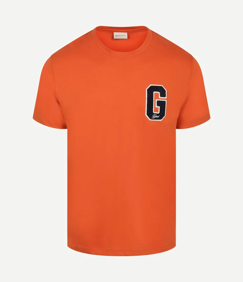 T-shirt g-badge logo oranje