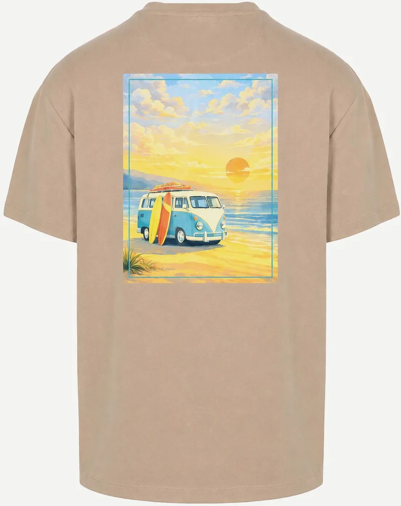 Rink t-shirt backprint heavy jersey taupe
