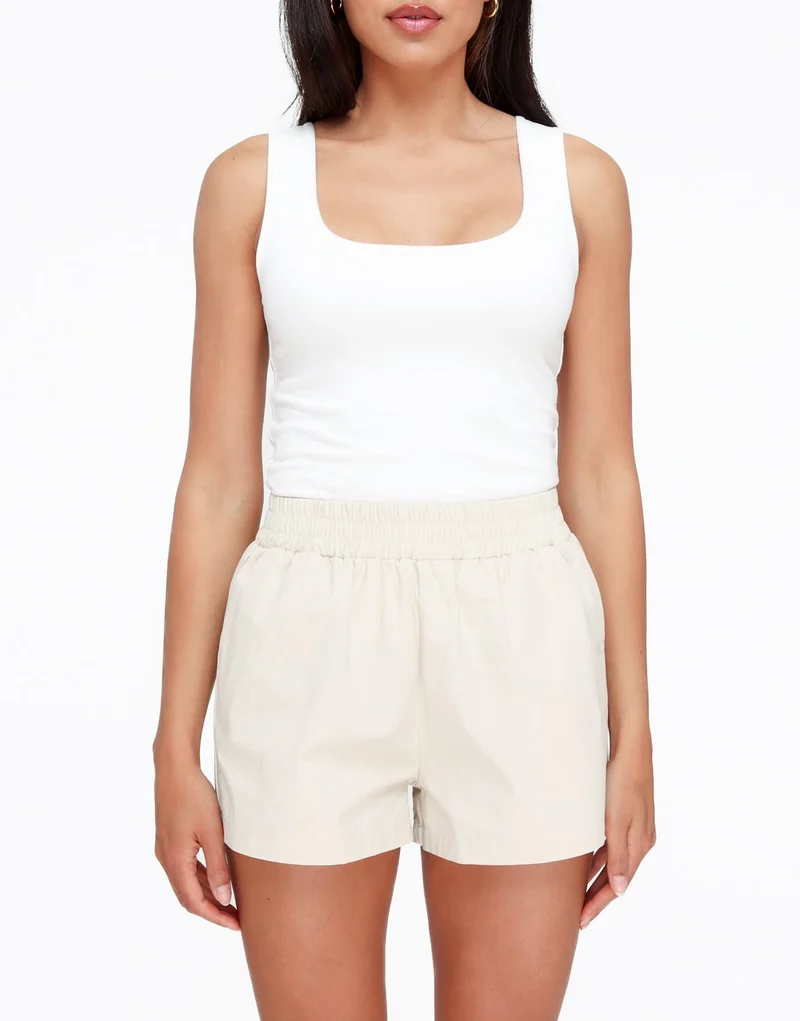 Beige Wijde Elastische Band - Short