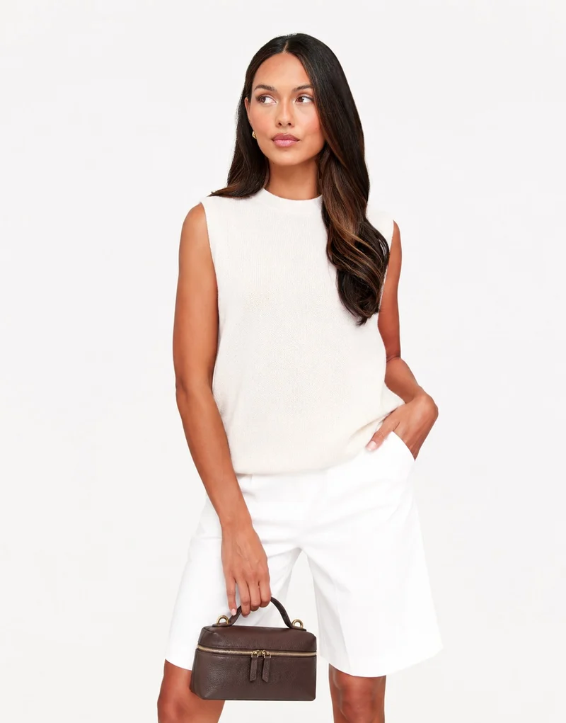 Creme Mouwloze Fluffy - Top