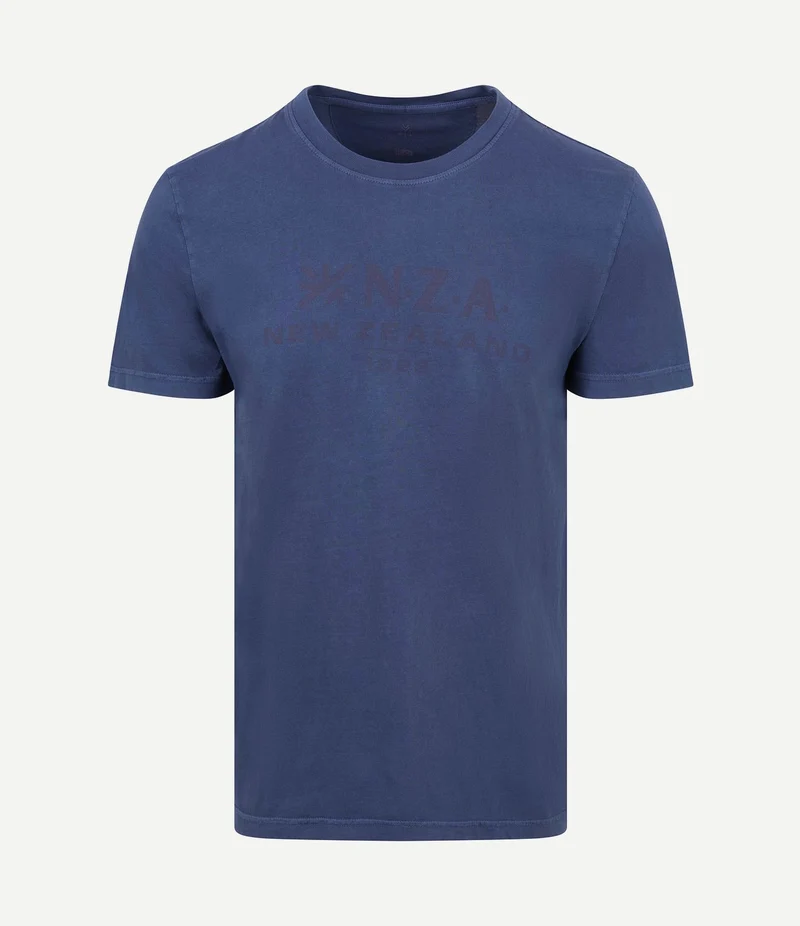T-shirt faded logo donkerblauw
