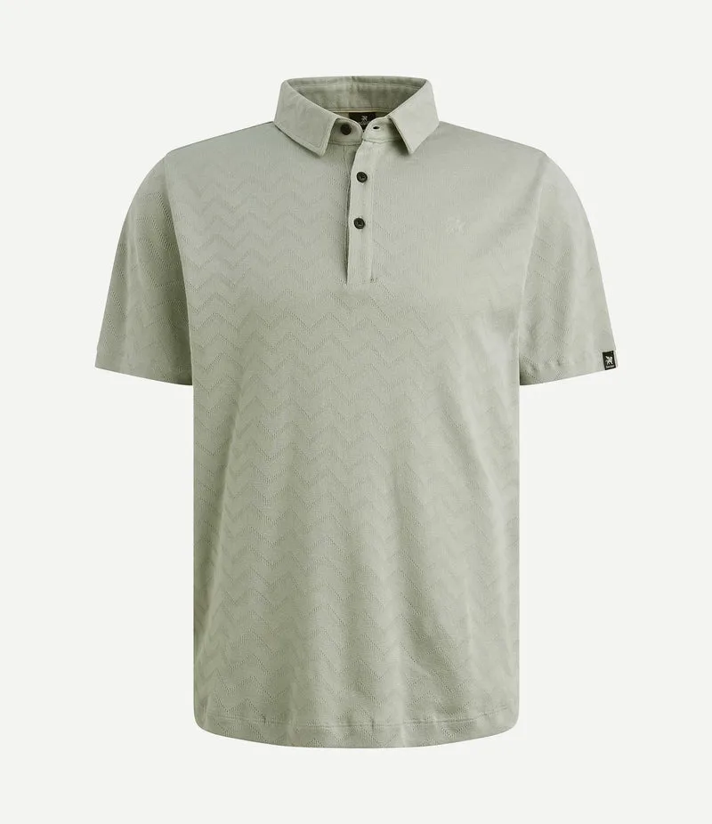 Poloshirt jacquard jersey groen