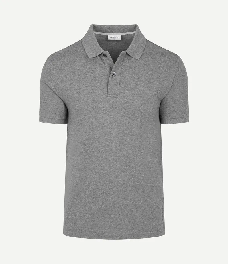 Piqué poloshirt melange grijs