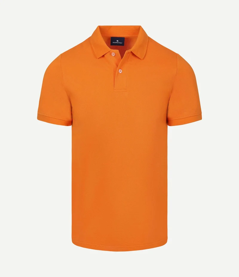 Polo piqué oranje