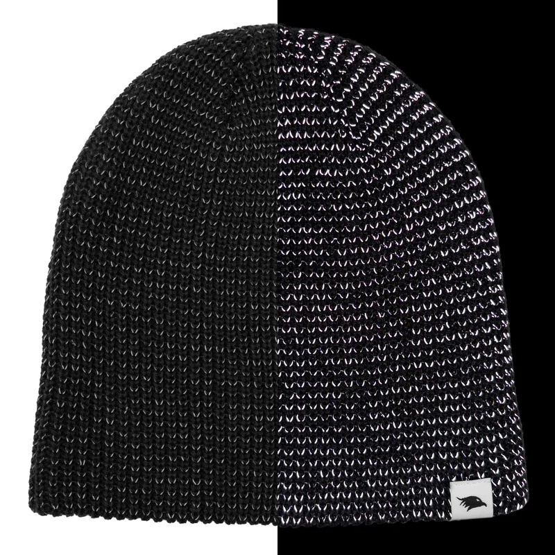 Reflecterende muts - gebreide muts met reflecterend garen