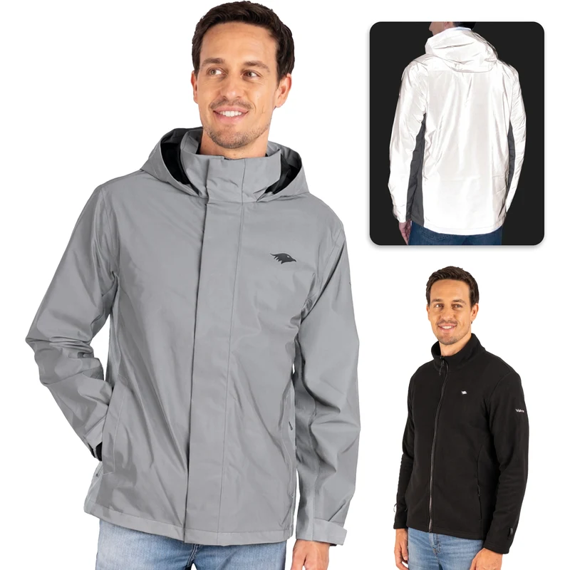 3in1 Smart Jacket Pro - Gecertificeerd veiligheidsjack, 100% reflecterend met inritsbaar fleece-inzetstuk
