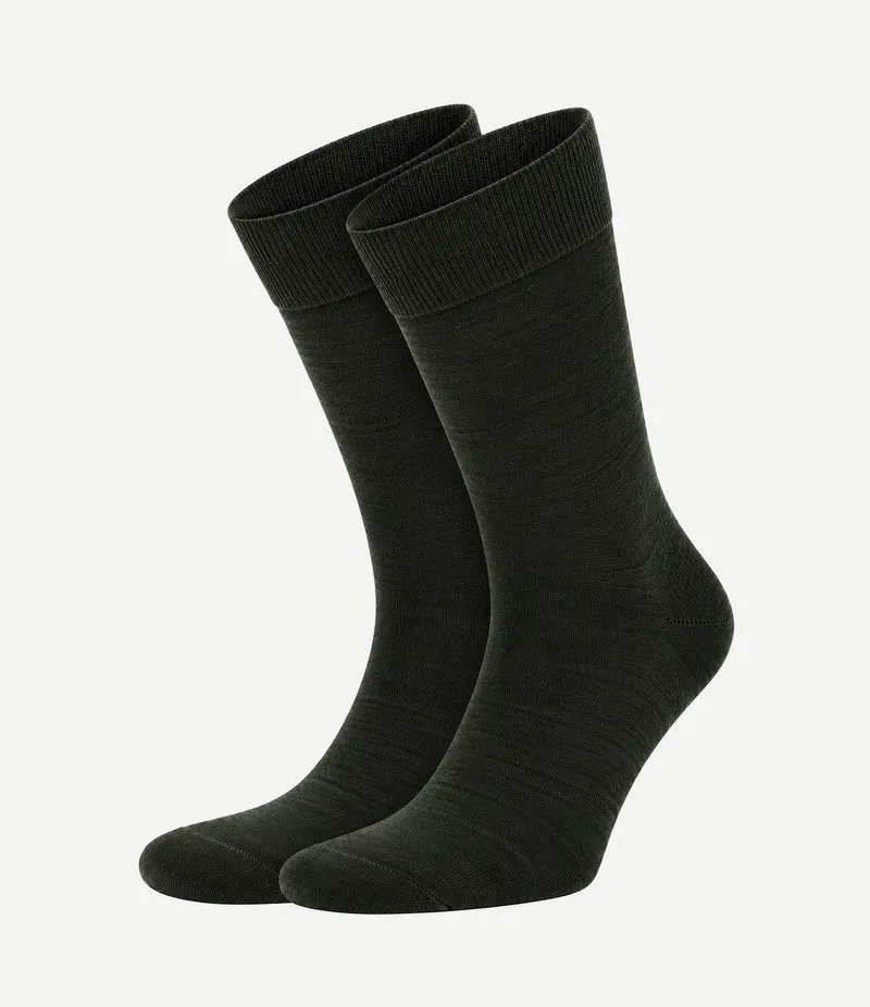 Merino sokken donkergroen (2-pack)