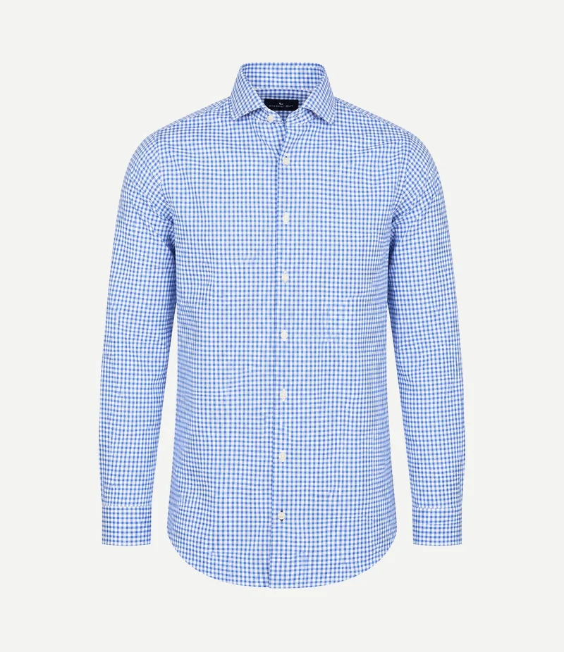 Oxford overhemd ruit blauw