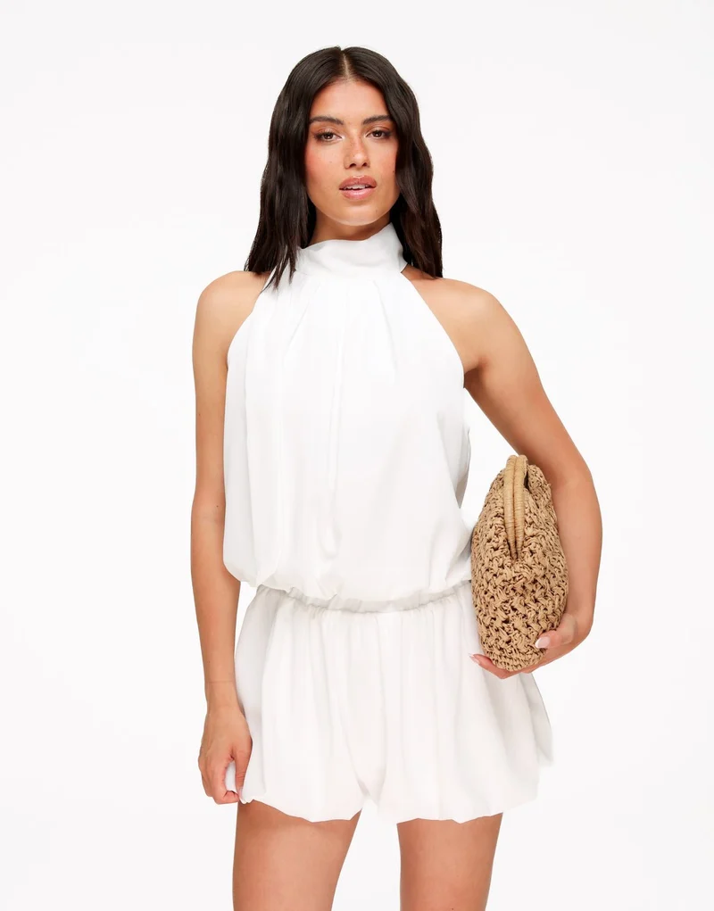 Creme Mouwloze Halter - Top