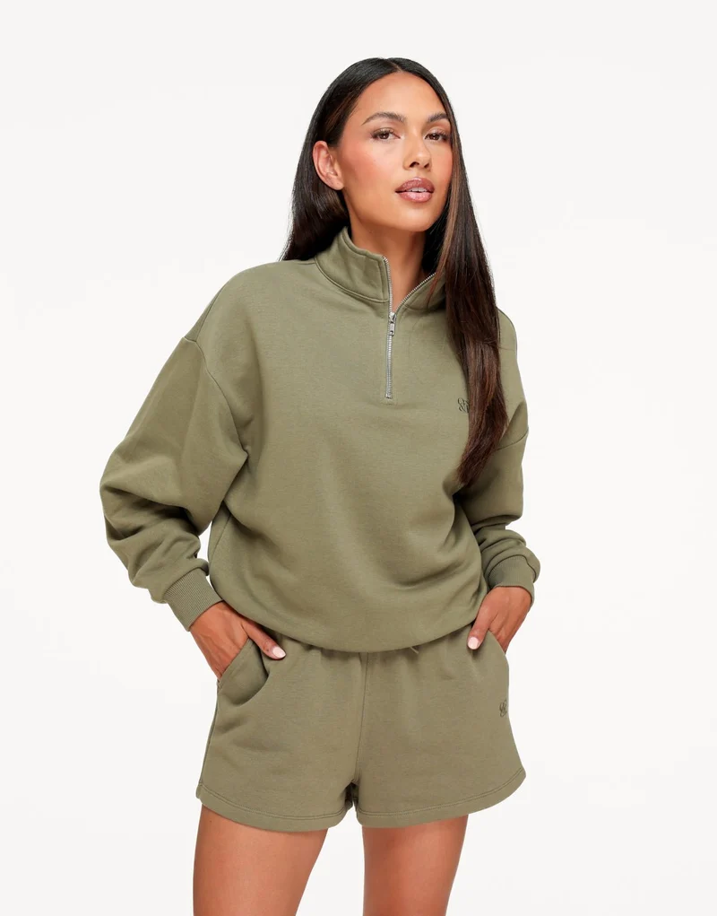 Khaki Wijde Hoge Kraag The Sport Edit - Set
