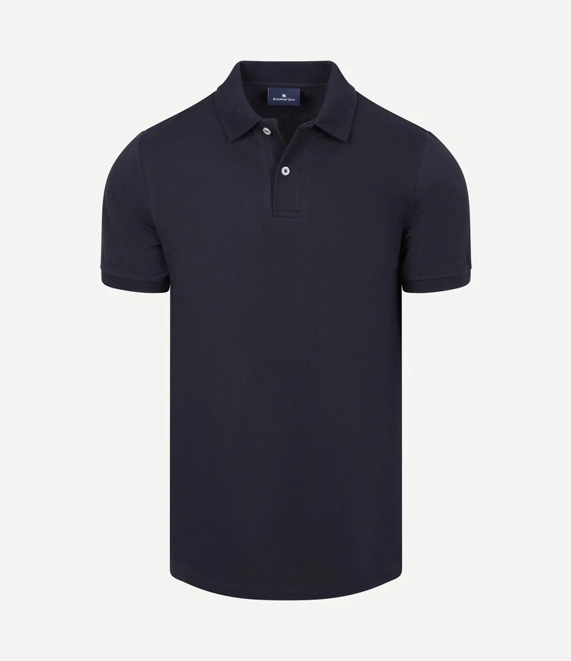 Polo piqué donkerblauw