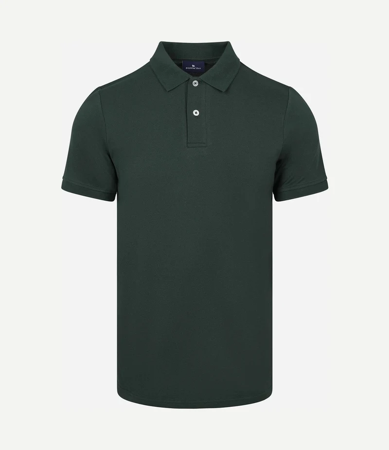 Polo piqué donkergroen