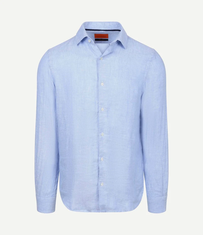 Overhemd linnen mid blue