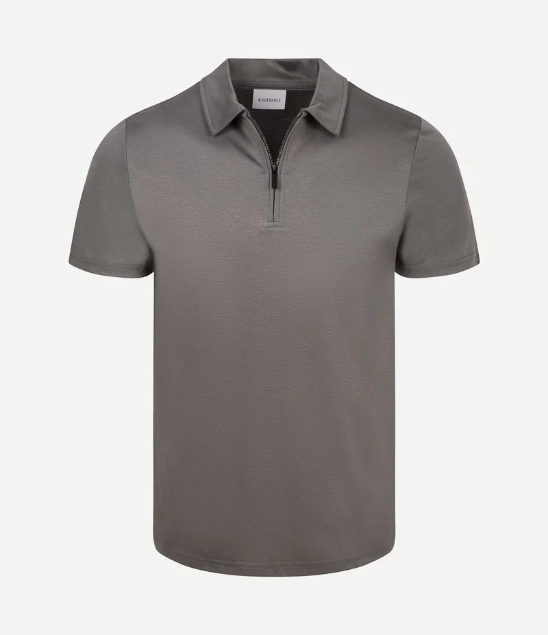 Poloshirt silky grijs