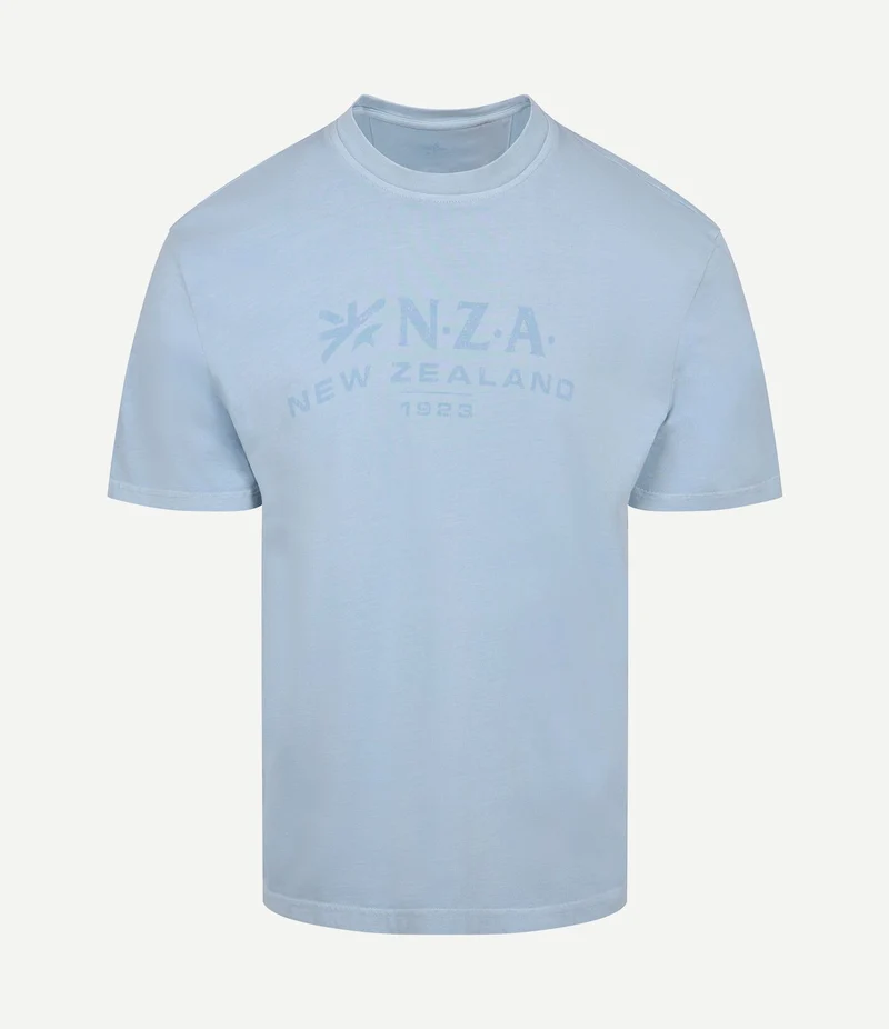 T-shirt faded logo sky blue