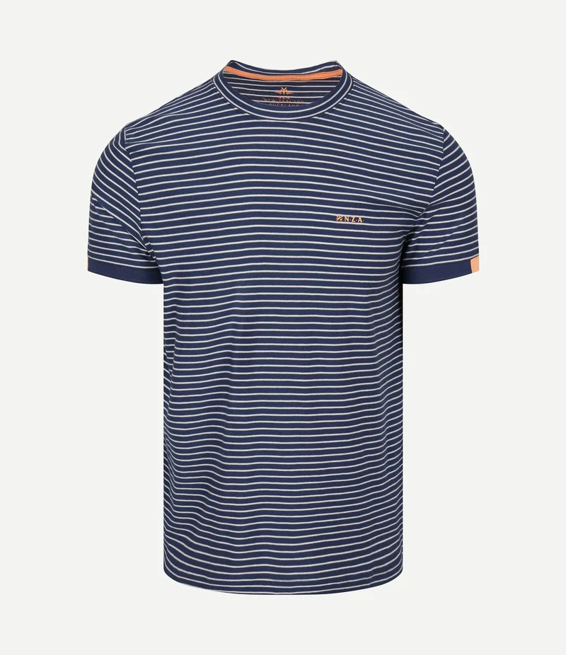 T-shirt jersey stripe donkerblauw sky