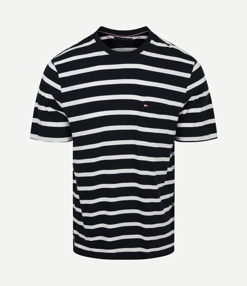 T-shirt streep donkerblauw