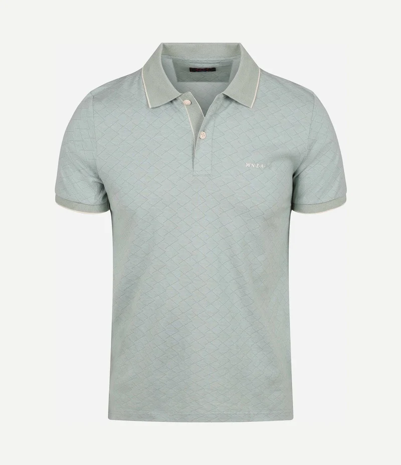 Polo goora jacquard mist groen