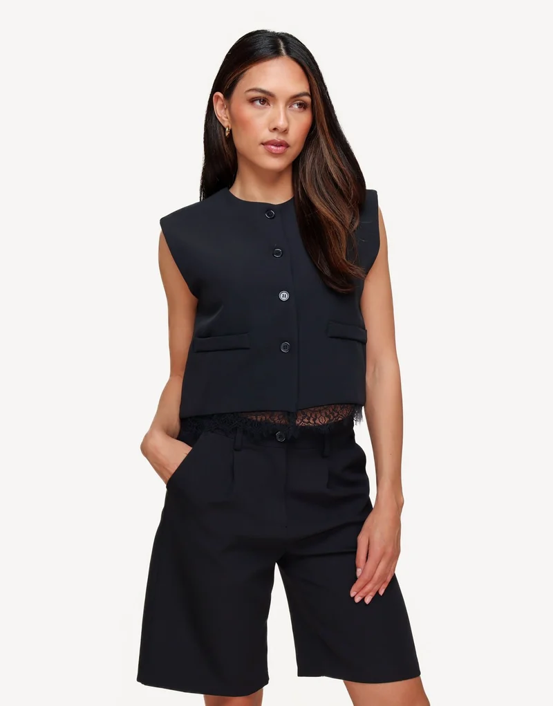 Zwarte Kanten Edit Cropped - Gilet