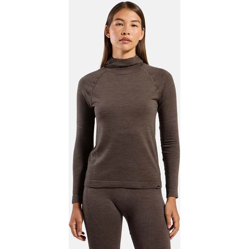 performance wool base layer shirt met facemask