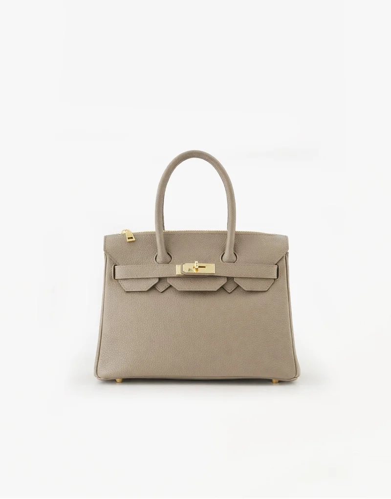 Taupe Middel Gouden Details - Tas