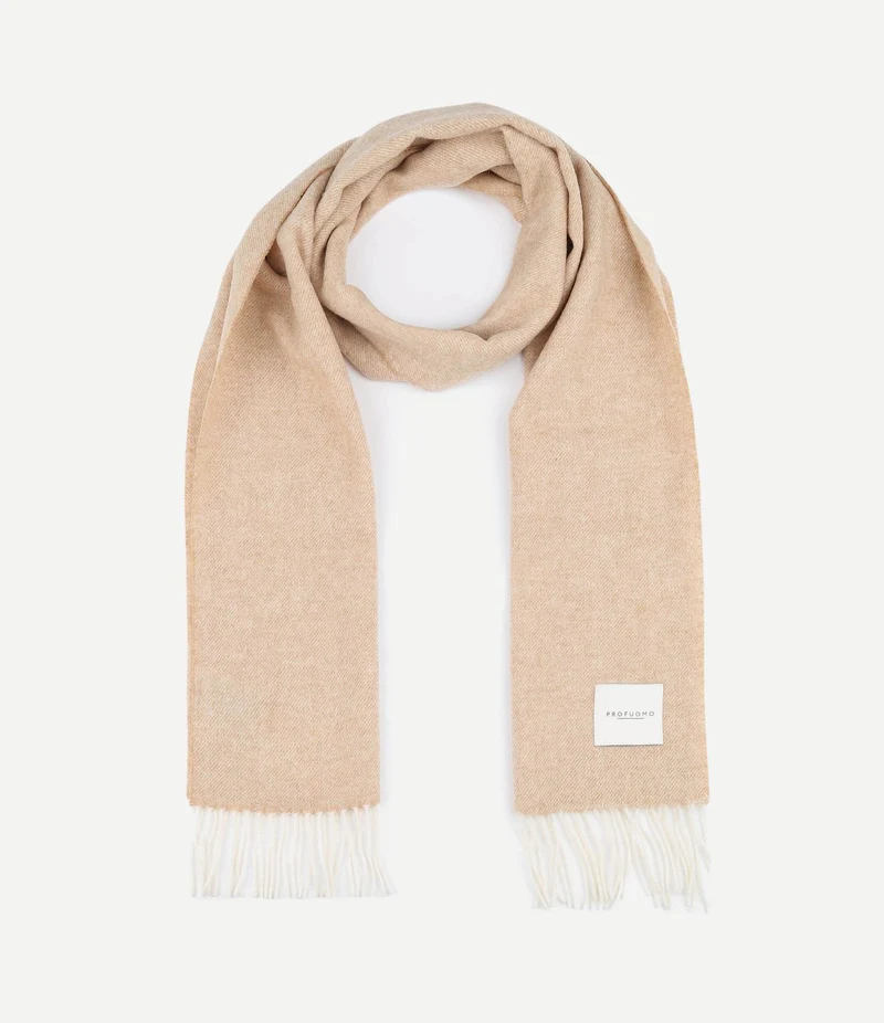 Sjaal lamswol lichtbeige